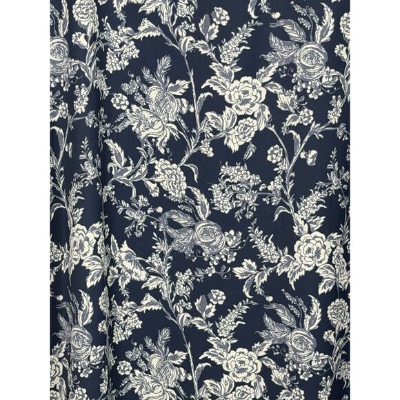 Smith & Quinn Floral Puff Sleeve Mini Dress Navy Blue White Women's Size Medium - Picture 8 of 8